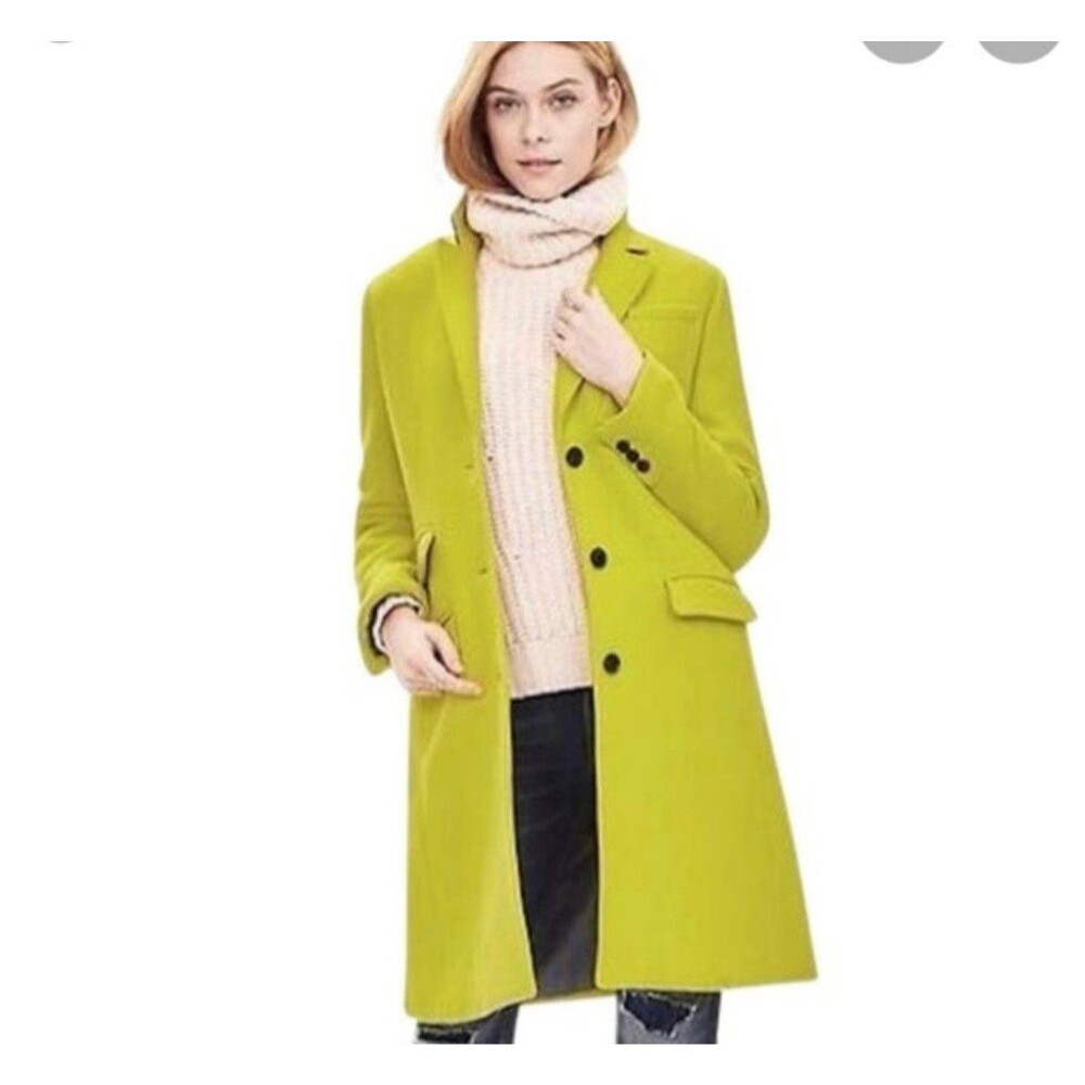 Banana Republic citron green wool coat S